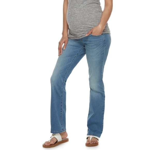 Maternity a:glow Full Belly Panel Bootcut Jeans - Picture 1 of 4